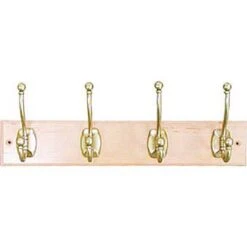 Centurion 420 X 80mm 4 EB Ball End Hat & Coat Hooks On Old English Solid Beech Board