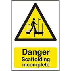 Centurion Danger Scaffolding Incomplete - PVC (400 X 600mm)