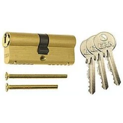 ERA Euro Profile Lock Cylinder 35mm X 35mm Brass Finish