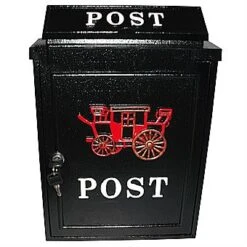 De Vielle Carriage Post Box Black