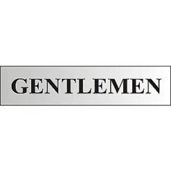 Centurion 2103 Gentlemen Graphic Sign Silver 220 X 60mm