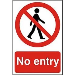 Centurion No Entry PVC Sign 300 X 200mm