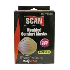 Scan SCAPPEHYG50 Moulded Comfort Mask Non PPE Pack Of 50 -Outlet The Build Edge Store 0056096 700
