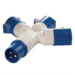 Silverline 16 Amp 230 Volt Blue 3 Way Splitter