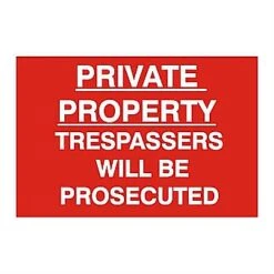 Spectrum Centurion 4250 Private Property Sign Self Adhesive
