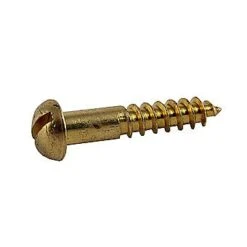 Slotted Brass Round Head Wood Screw 10 X 2 Inch