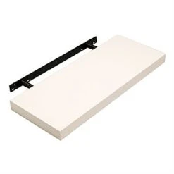 Hudson Gloss Cream Floating Shelf Kit 600mm & Concealed Bracket