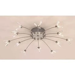Eglo 87558 Ragusa 2 Ceiling Light Nickel And Crystal