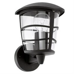 Eglo Aloria Black Outdoor Wall Light With Up Design 93097