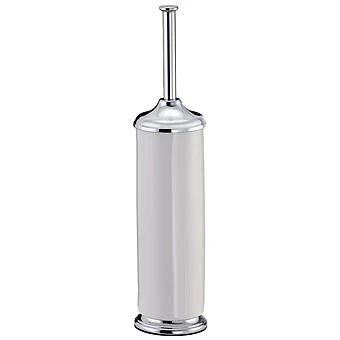 Opera Toilet Brush Chrome - White | Showerdrape 1 Opera Toilet Brush Chrome - White | Showerdrape