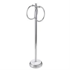 Opera Free Standing Double Ring Towel Rail Chrome | Showerdrape