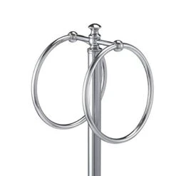 Opera Free Standing Double Ring Towel Rail Chrome | Showerdrape -Outlet The Build Edge Store 0066657 700