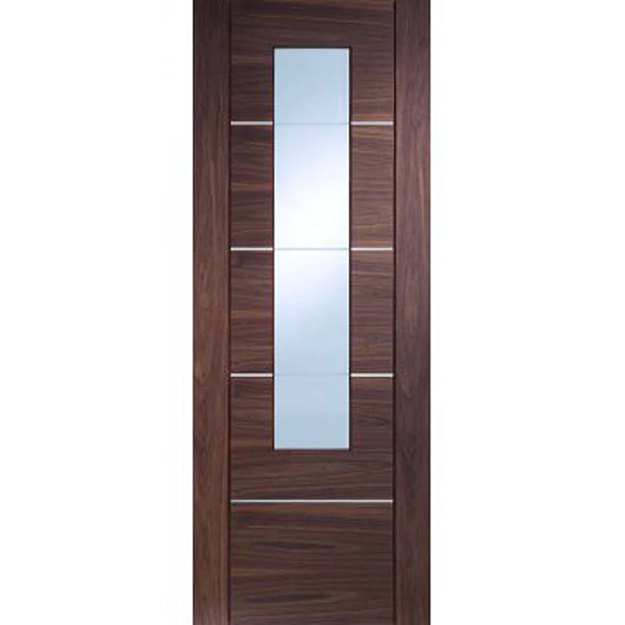 Internal Prefinished Portici Walnut Door With Clear Etched Glass 2 Internal Prefinished Portici Walnut Door With Clear Etched Glass - Image 2