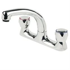 Kitchen Dual Flow Deck Sink Mixer Tap Chrome
