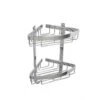 Croydex Aluminium Large 2 Tier Bathroom Storage Corner Basket