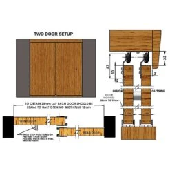 Coburn Sliding Wardrobe Door Track Runners Double 60 Hanger Pair -Outlet The Build Edge Store 0069061 700