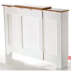 Tema Classic Adjustable White & Oak 2 Tone Radiator Cover Cabinet