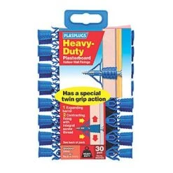 Plasplugs Heavy Duty Hollow Wall Fixing Blue 4.5mm 30 Pack