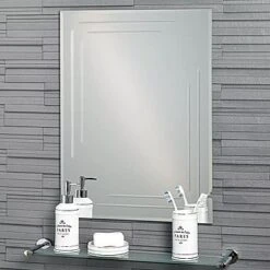 Showerdrape Chelsea Diamond Cut Rectangular Bathroom Mirror