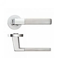 Zoo Minerva Door Handles Lever On Rose Satin/Polished Chrome