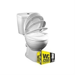Moods PTHY0002 WC 2 Go Toilet Cistern, Pan & Soft Close Seat