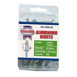 Faithfull 5mm Long Faithfull Aluminium Rivets FAIAR5L50