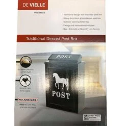 DeVielle Traditional Diecast Post Box With White Horse -Outlet The Build Edge Store 0084991 700