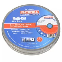 Faithfull FAI11510MUL 115mm Cut-Off Wheel Multi-Use 10 Pack -Outlet The Build Edge Store 0088031 700