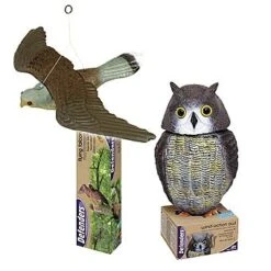 STV Plastic Flying Falcon & Perched Owl Deterrent Twin Pack