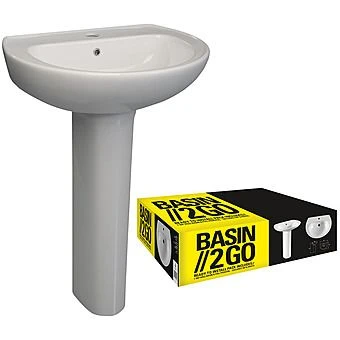 Basin 2 Go - Basin And Full Pedestal 1TH 1 Basin 2 Go - Basin And Full Pedestal 1TH