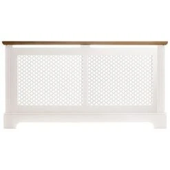 Tema Georgian 2 Tone Radiator Cover Cabinet - White & Oak