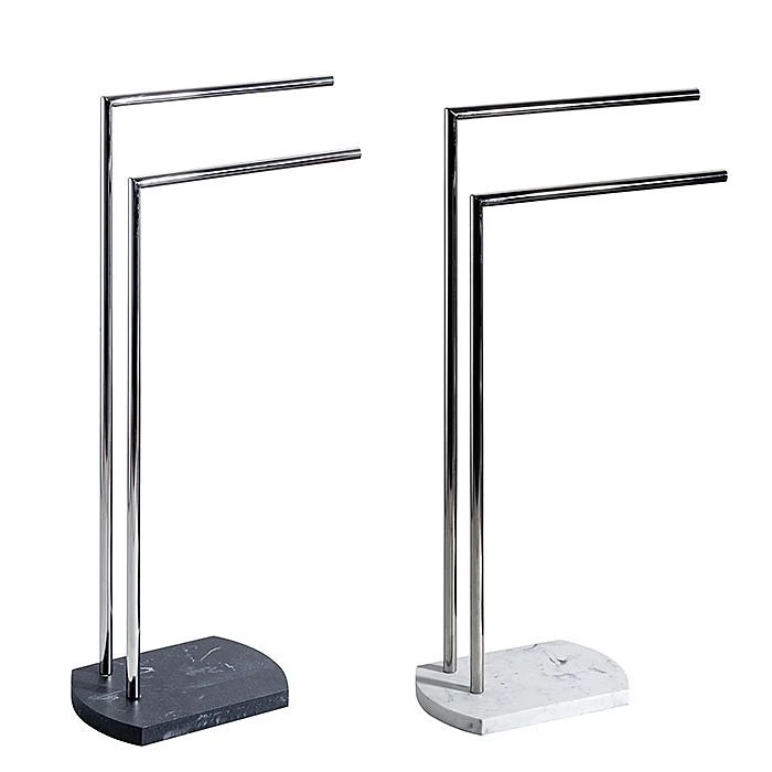 Octavia Double Towel Stand With Marble Effect Base 2 Octavia Double Towel Stand With Marble Effect Base - Image 2