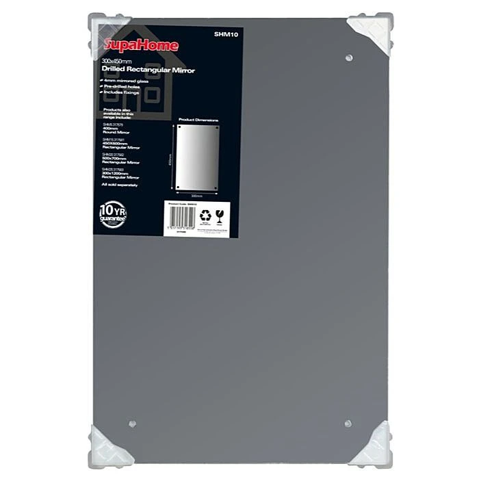 SupaHome PreDrilled Rectangular Mirror 2 SupaHome PreDrilled Rectangular Mirror - Image 2