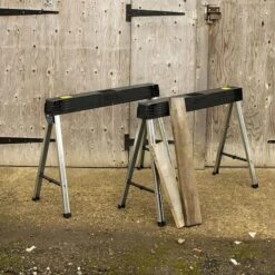 Stanley 1-97-475 Fold Up Saw Horse Twinpack Metal Leg -Outlet The Build Edge Store 0093137 700