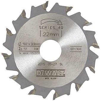 DeWalt DT1306 Extreme Biscuit Jointer 12 Tooth Blade 22 X 102mm 1 DeWalt DT1306 Extreme Biscuit Jointer 12 Tooth Blade 22 X 102mm