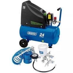 Draper 90126 24L Air Compressor & Tools 1.5HP 230V