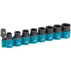Makita B-54645 9 Piece 1/2" Impact Socket 8-18mm Set