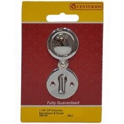 Centurion 1 1/4" Chrome Plated Victorian Escutcheon Key Hole With Cover