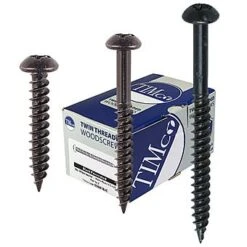 TIMco No.8 Blackjax Woodscrews Roundhead 200 Box