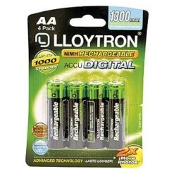 Lloytron 4 X AA Rechargeable Batteries NiMH