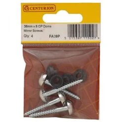 Centurion 35mm X 8 Chrome Plated Dome Mirror Screws (Pack Of 4)