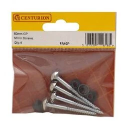 Centurion 50mm X 8 Chrome Plated Dome Mirror Screws Pack Of 4