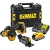 DeWalt DCS438E2T 18V XR 75mm Cut Off Saw Tool & 2 X 1.7Ah PowerStack Batteries