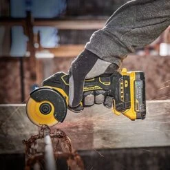DeWalt DCS438E2T 18V XR 75mm Cut Off Saw Tool & 2 X 1.7Ah PowerStack Batteries -Outlet The Build Edge Store 0102528 700