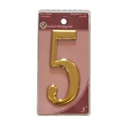 Centurion 3" Gold Effect Self Adhesive Door Number 5