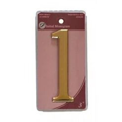 Centurion 3" Gold Effect Self Adhesive Door Number 1