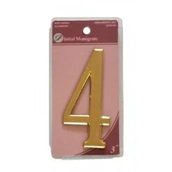 Centurion 3" Gold Effect Self Adhesive Door Number 4