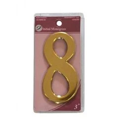 Centurion 3" Gold Effect Self Adhesive Door Number 8