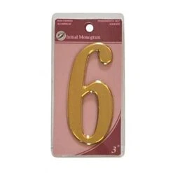 Centurion 3" Gold Effect Self Adhesive Door Number 6