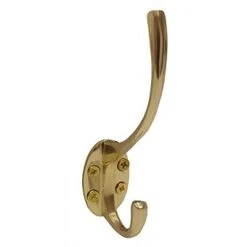 Centurion VB20P 125mm Polished Solid Brass Hat & Coat Hook